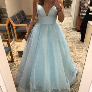 Sherri Hill prom dress ballgown 53665 10 blue Cinderella gown pageant formal